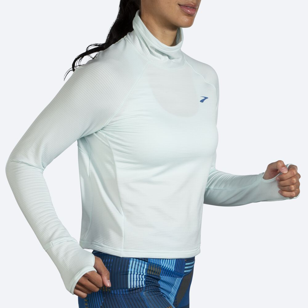 Brooks Notch Thermal Long Sleeve 2.0 Kadın Tişört Mavi | TR-845063