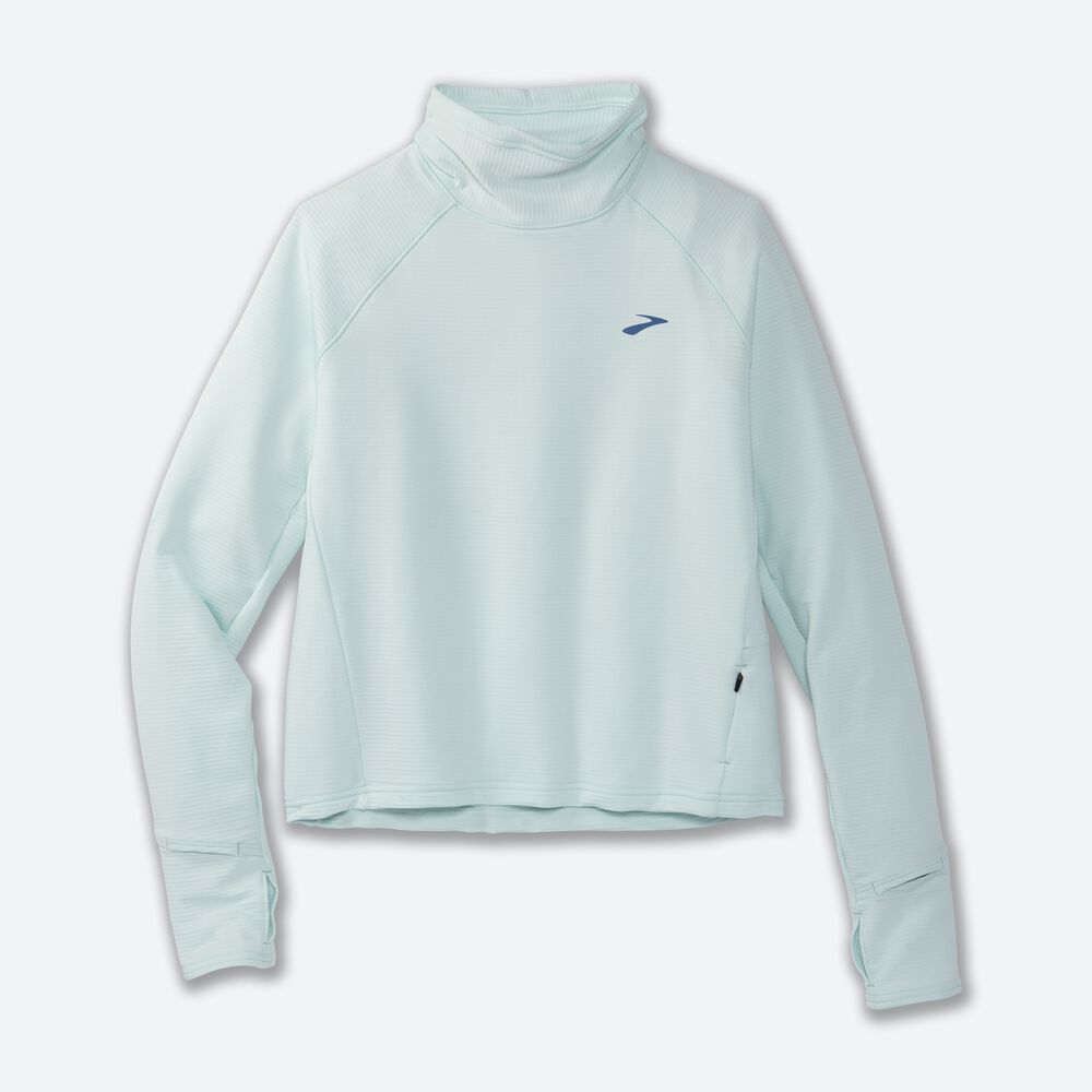 Brooks Notch Thermal Long Sleeve 2.0 Kadın Tişört Mavi | TR-845063