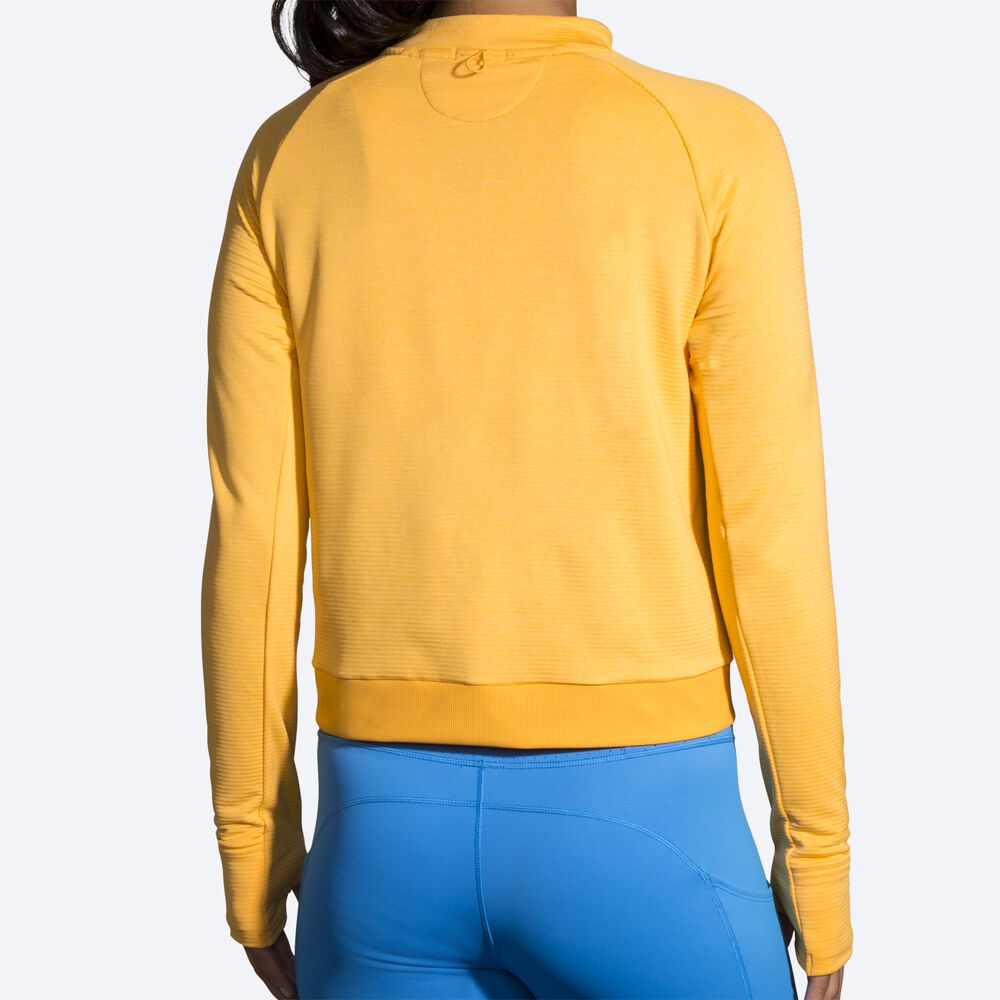 Brooks Notch Thermal Long Sleeve Kadın Tişört Sarı | TR-216497