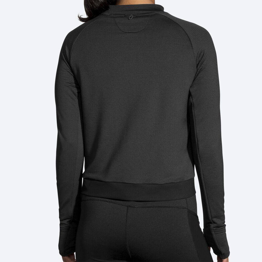 Brooks Notch Thermal Long Sleeve Kadın Tişört Siyah | TR-342189