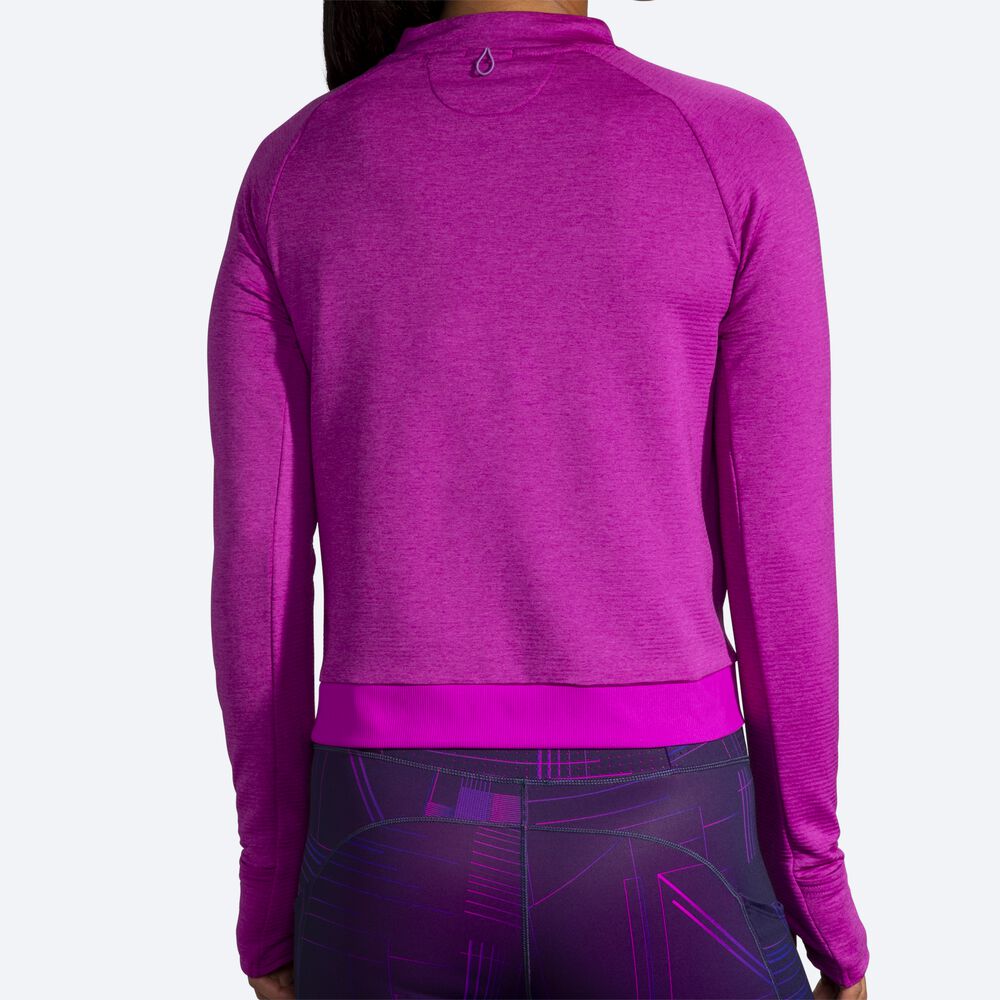 Brooks Notch Thermal Long Sleeve Kadın Tişört Pembe | TR-780926