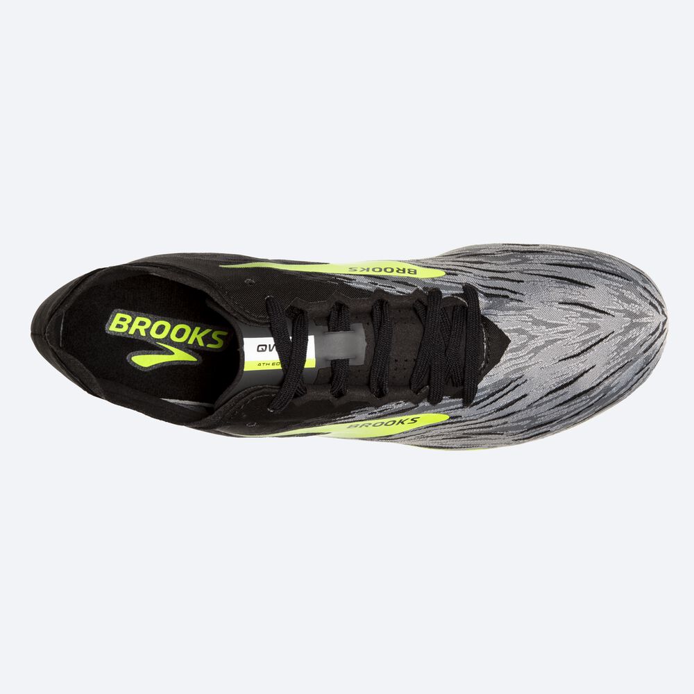 Brooks QW-K v4 Erkek Çivili Ayakkabı Siyah/Gri | TR-341708