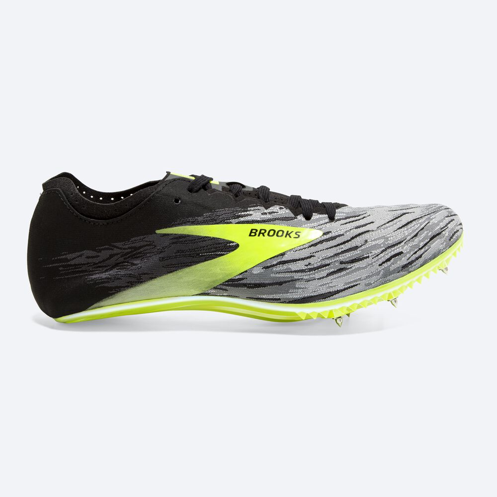 Brooks QW-K v4 Erkek Çivili Ayakkabı Siyah/Gri | TR-341708