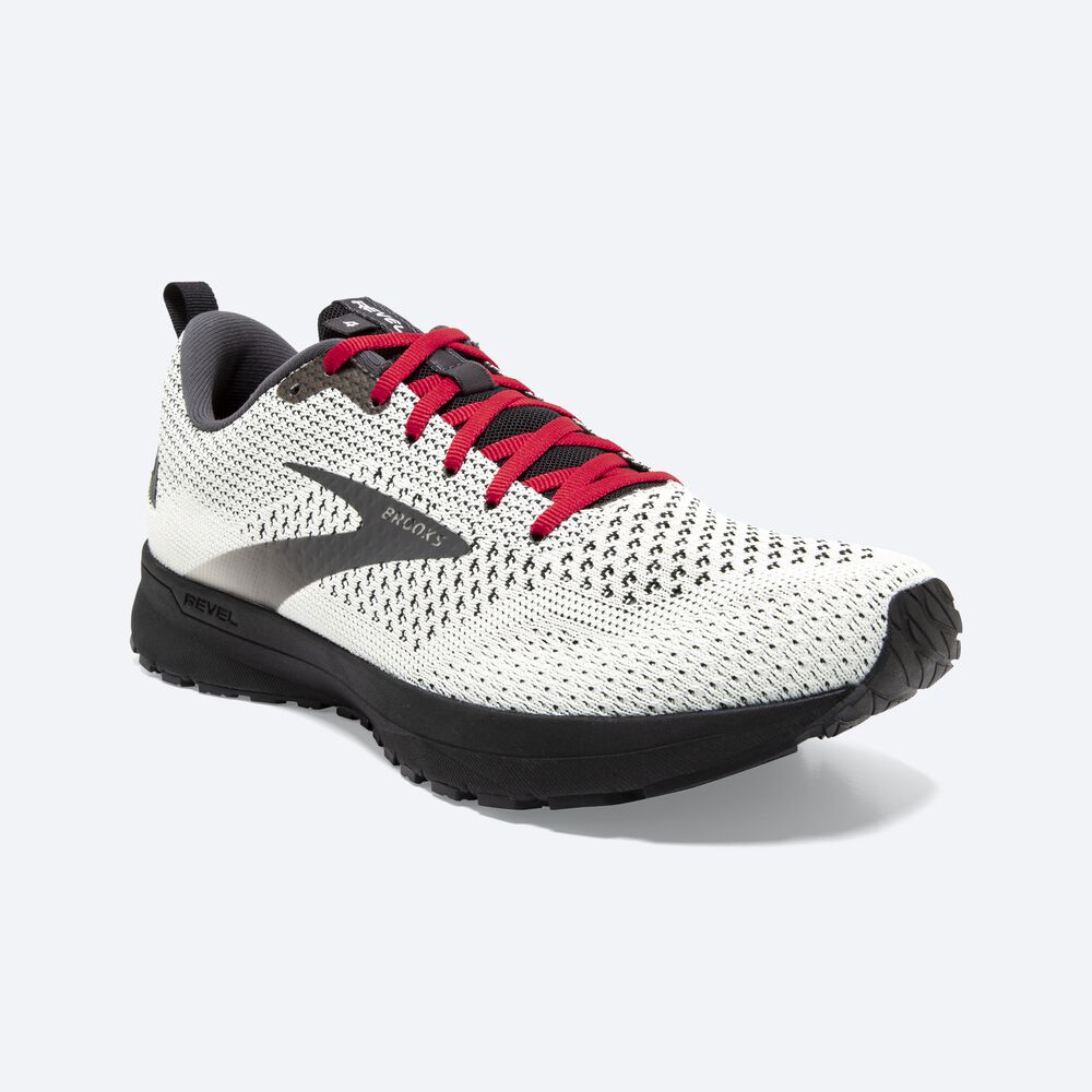 Brooks Revel 4 Erkek Koşu Ayakkabısı Beyaz/Siyah/Kırmızı | TR-806752