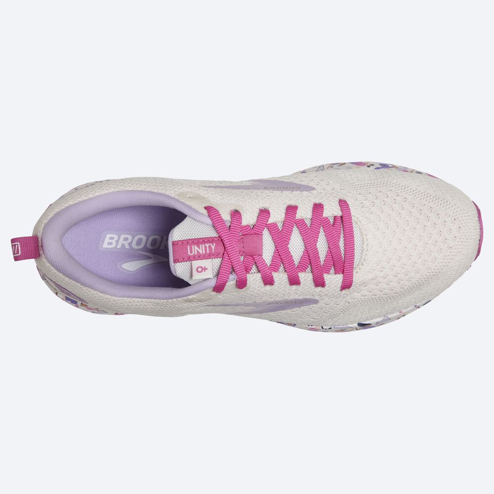 Brooks Revel 4 Kadın Koşu Ayakkabısı Beyaz/Pembe | TR-639487