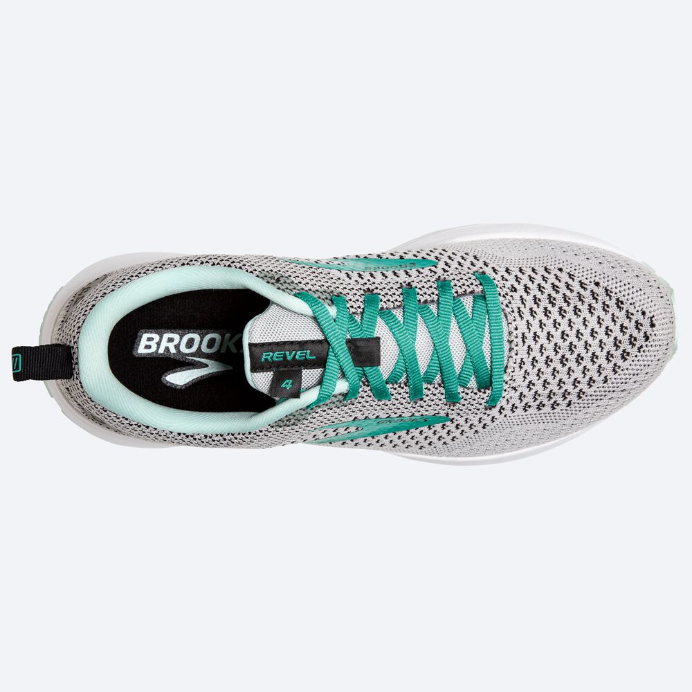 Brooks Revel 4 Kadın Koşu Ayakkabısı Gri/Açık Turkuaz/Siyah | TR-803546