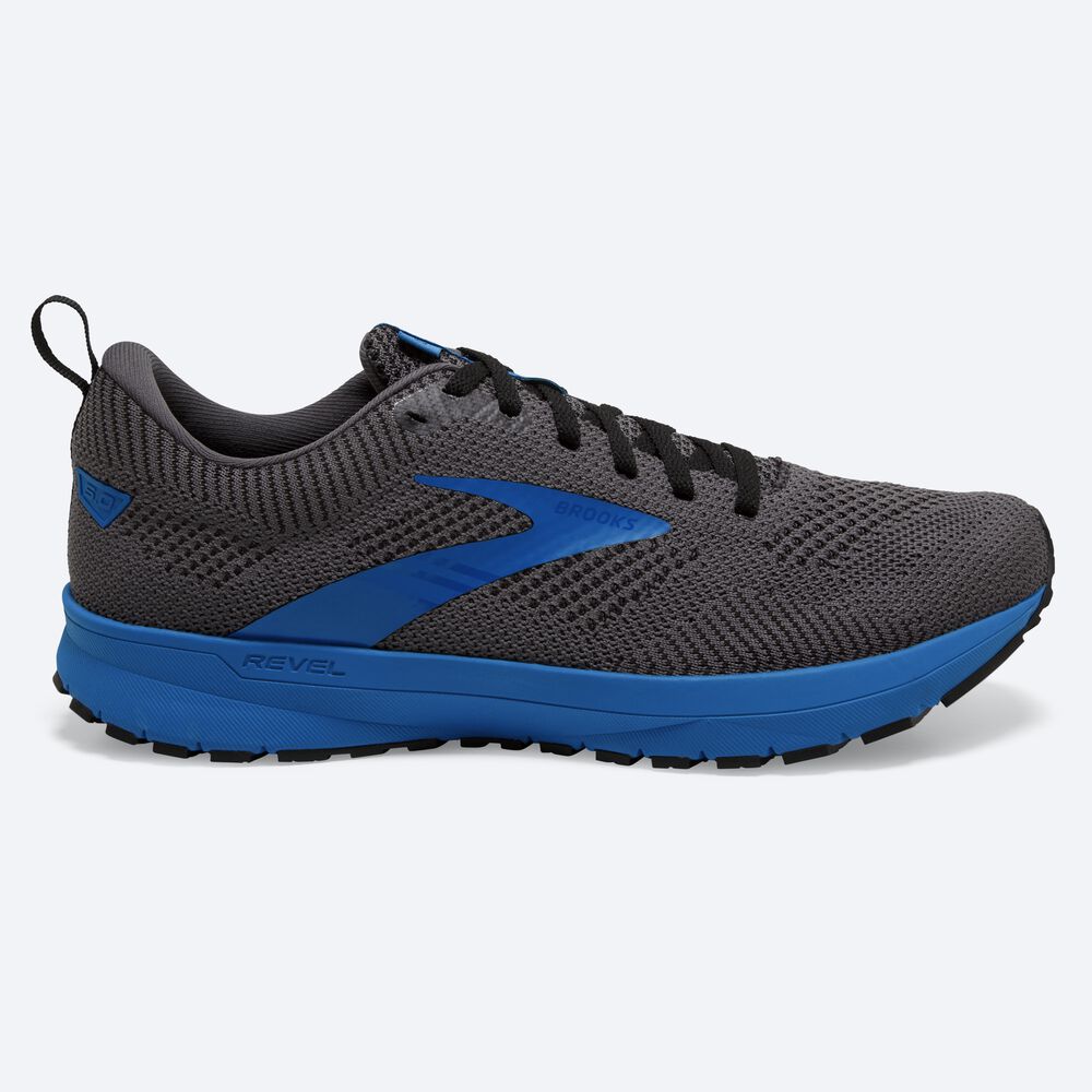 Brooks Revel 5 Erkek Koşu Ayakkabısı Siyah/Gri/Mavi | TR-283605