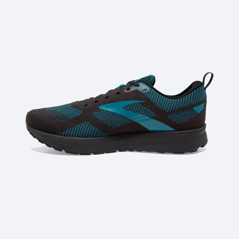 Brooks Revel 5 Erkek Koşu Ayakkabısı Siyah/Turkuaz | TR-357642