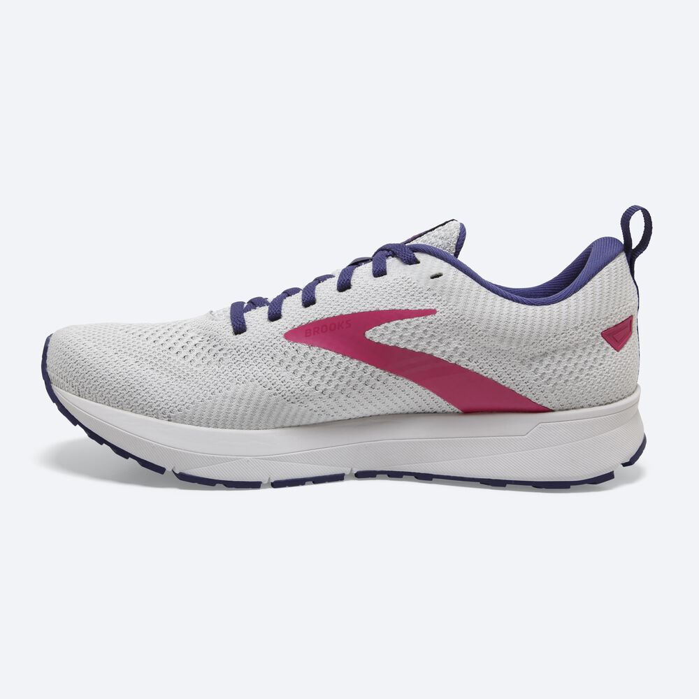 Brooks Revel 5 Kadın Koşu Ayakkabısı Beyaz/Lacivert/Pembe | TR-245687