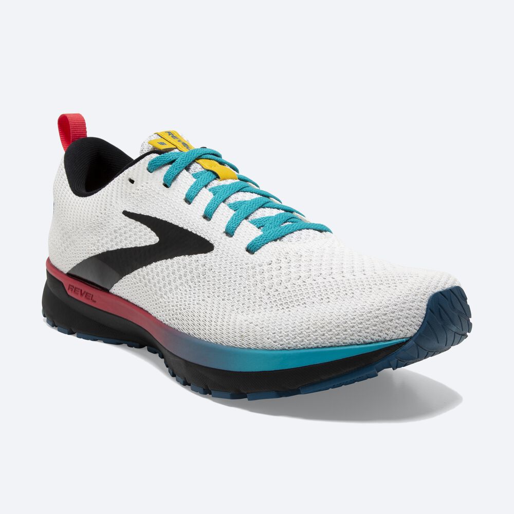 Brooks Revel 5 Kadın Koşu Ayakkabısı Beyaz/Siyah/Mavi | TR-426107