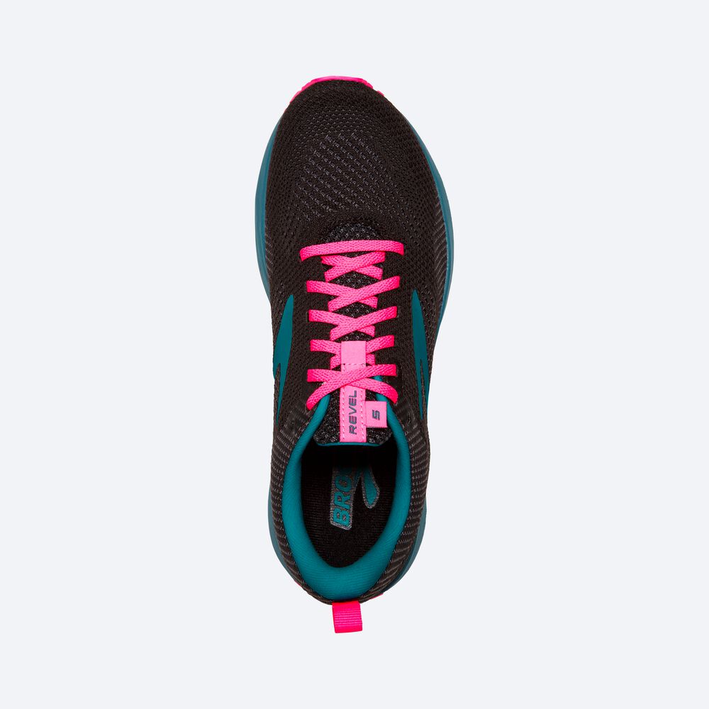 Brooks Revel 5 Kadın Koşu Ayakkabısı Siyah/Mavi/Pembe | TR-206487