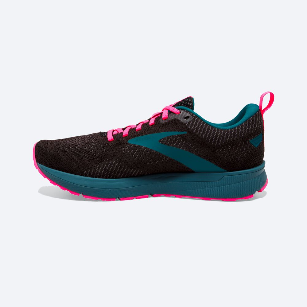 Brooks Revel 5 Kadın Koşu Ayakkabısı Siyah/Mavi/Pembe | TR-206487