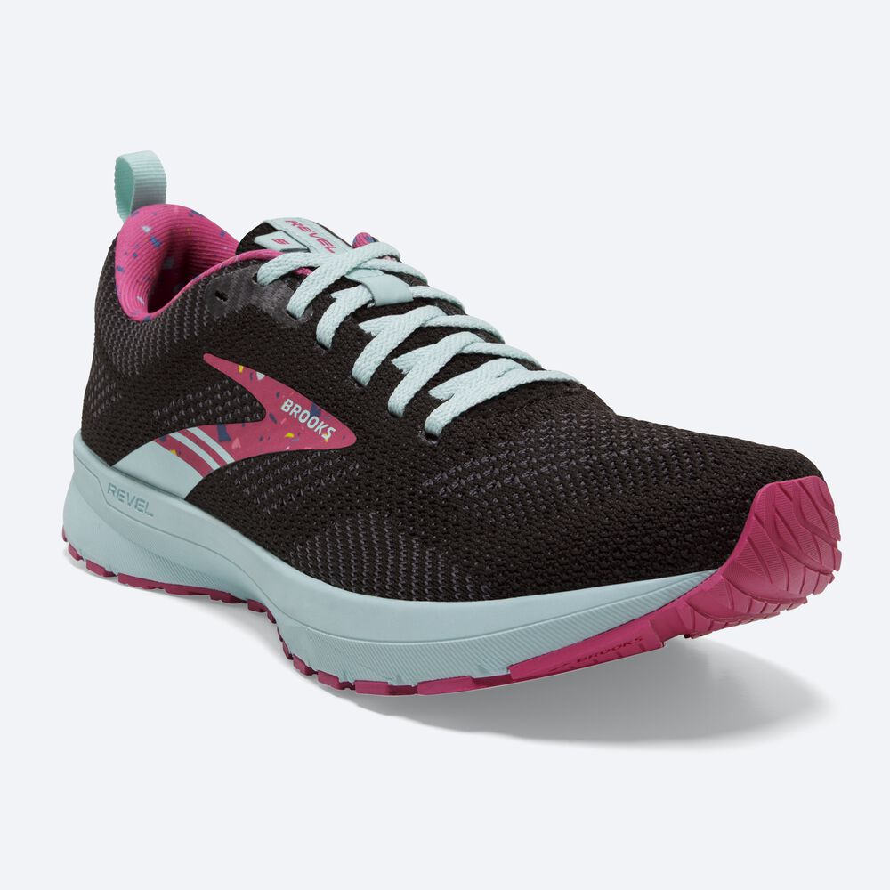 Brooks Revel 5 Kadın Koşu Ayakkabısı Siyah/Mor | TR-653249