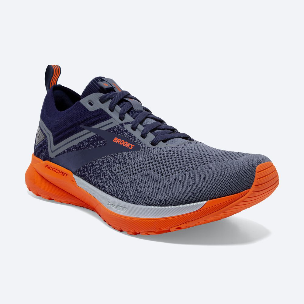 Brooks Ricochet 3 Erkek Koşu Ayakkabısı Lacivert/Gri/Koyu Kırmızı | TR-587903