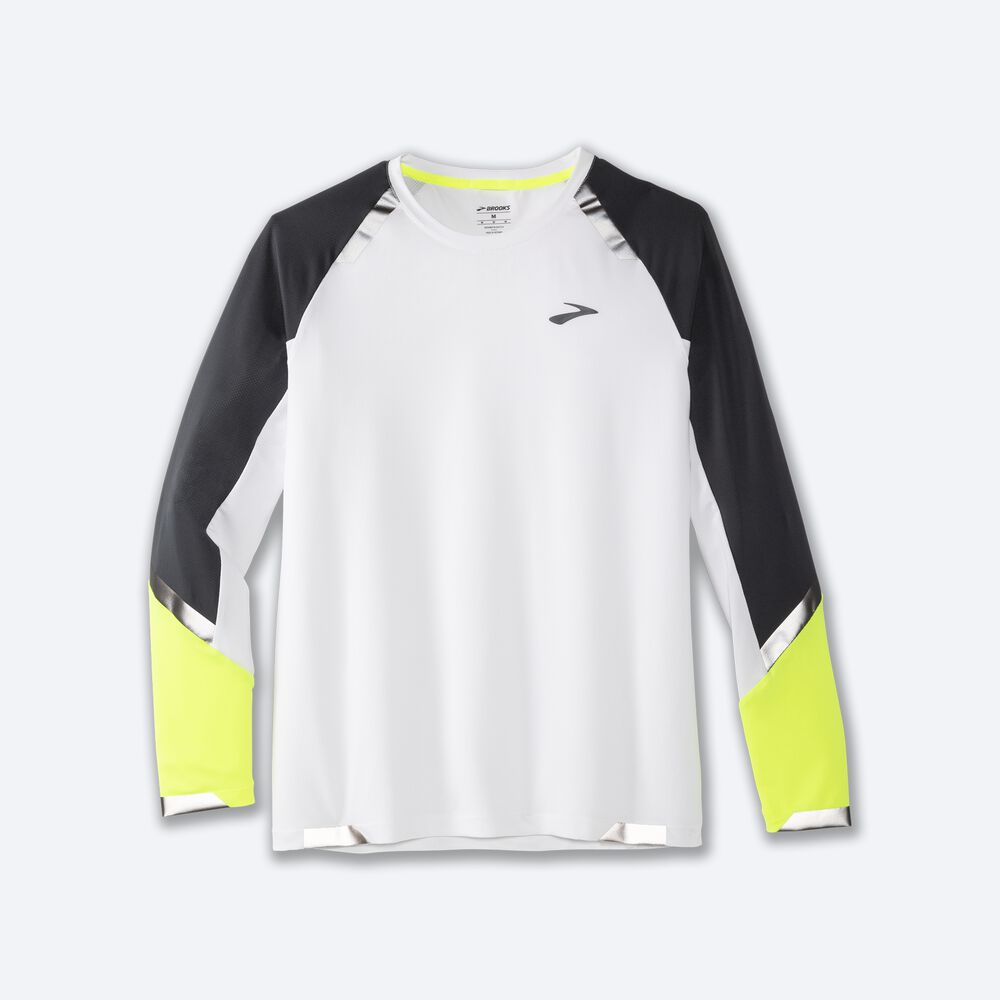 Brooks Run Visible Long Sleeve Erkek Tişört Beyaz | TR-419067