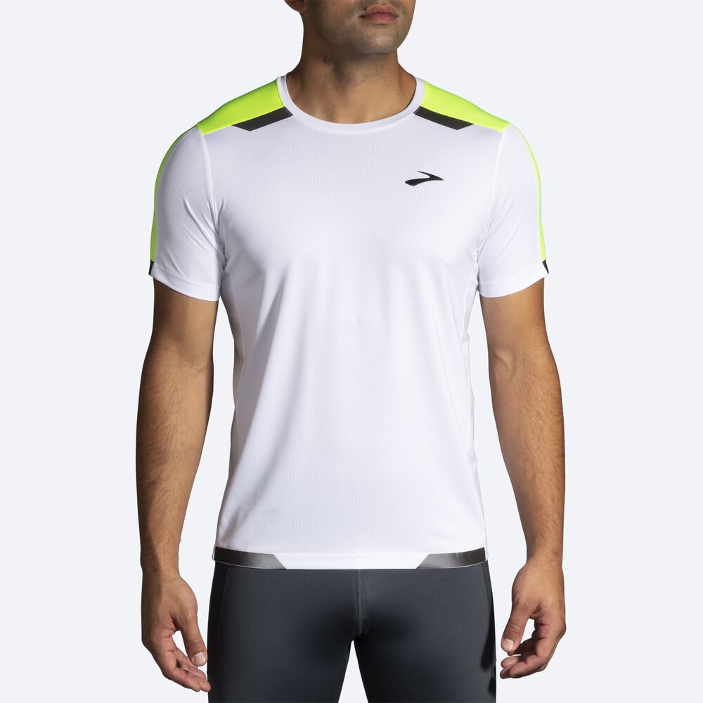 Brooks Run Visible Short Sleeve Erkek Tişört Beyaz | TR-690238