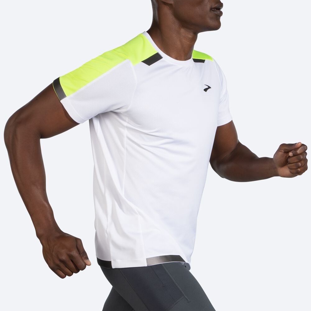 Brooks Run Visible Short Sleeve Erkek Tişört Beyaz | TR-690238