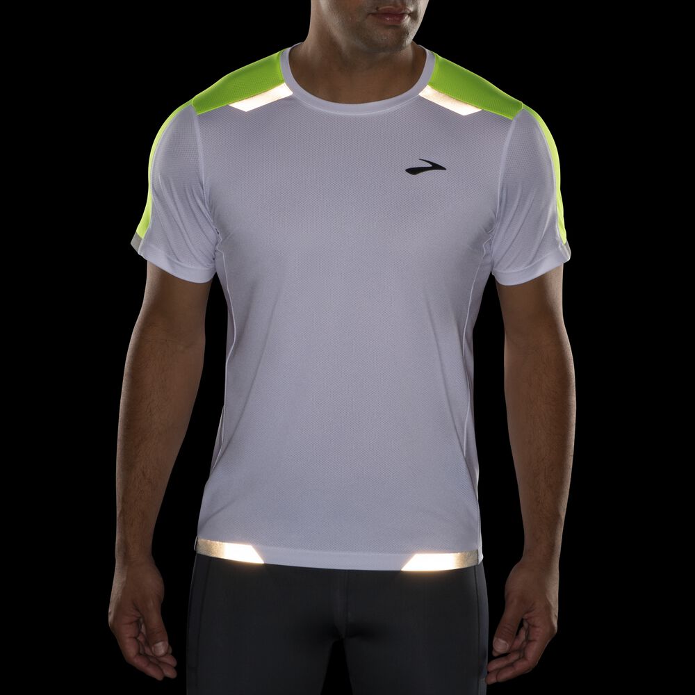 Brooks Run Visible Short Sleeve Erkek Tişört Beyaz | TR-690238