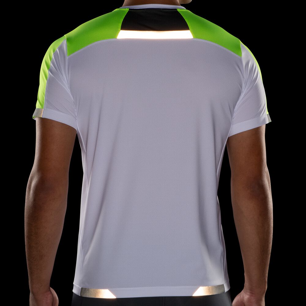 Brooks Run Visible Short Sleeve Erkek Tişört Beyaz | TR-690238