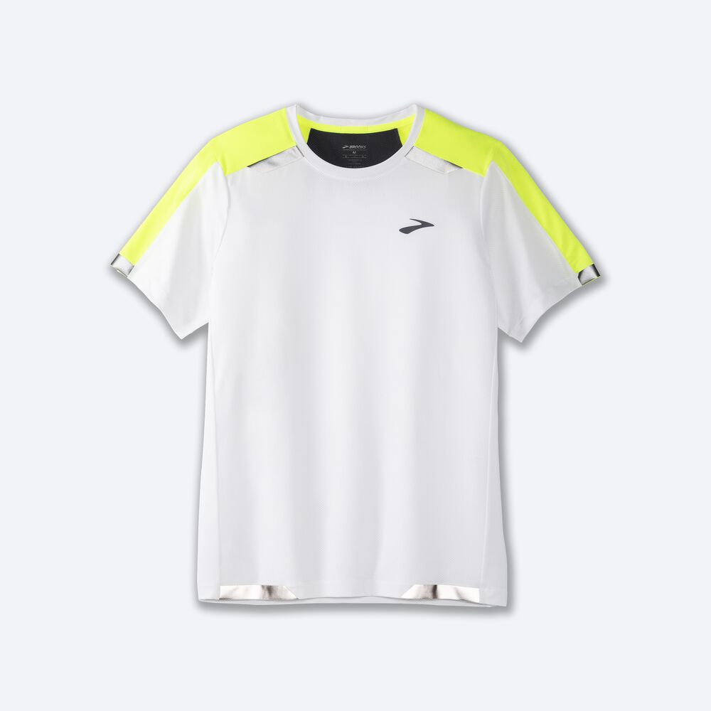 Brooks Run Visible Short Sleeve Erkek Tişört Beyaz | TR-690238