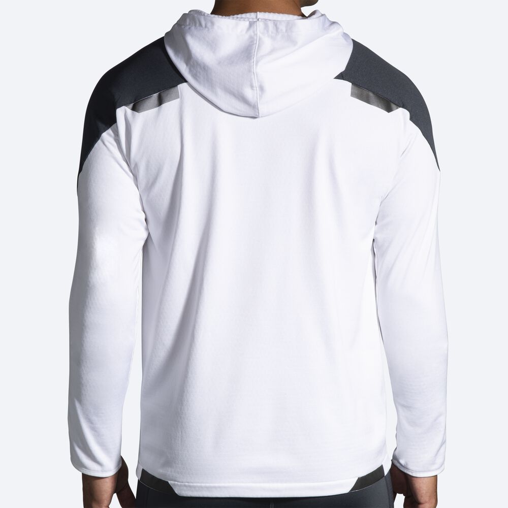 Brooks Run Visible Thermal Erkek Kapüşonlu Sweatshirt Beyaz | TR-095468