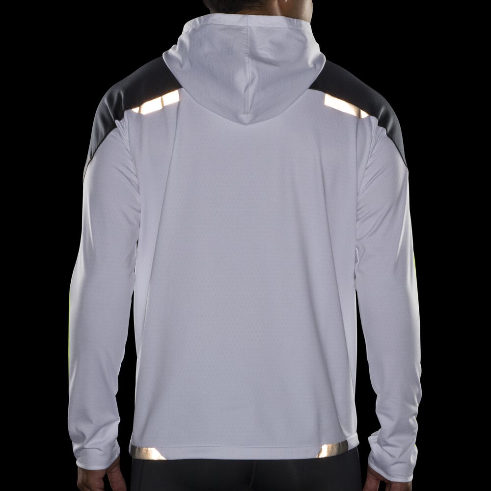 Brooks Run Visible Thermal Erkek Kapüşonlu Sweatshirt Beyaz | TR-095468