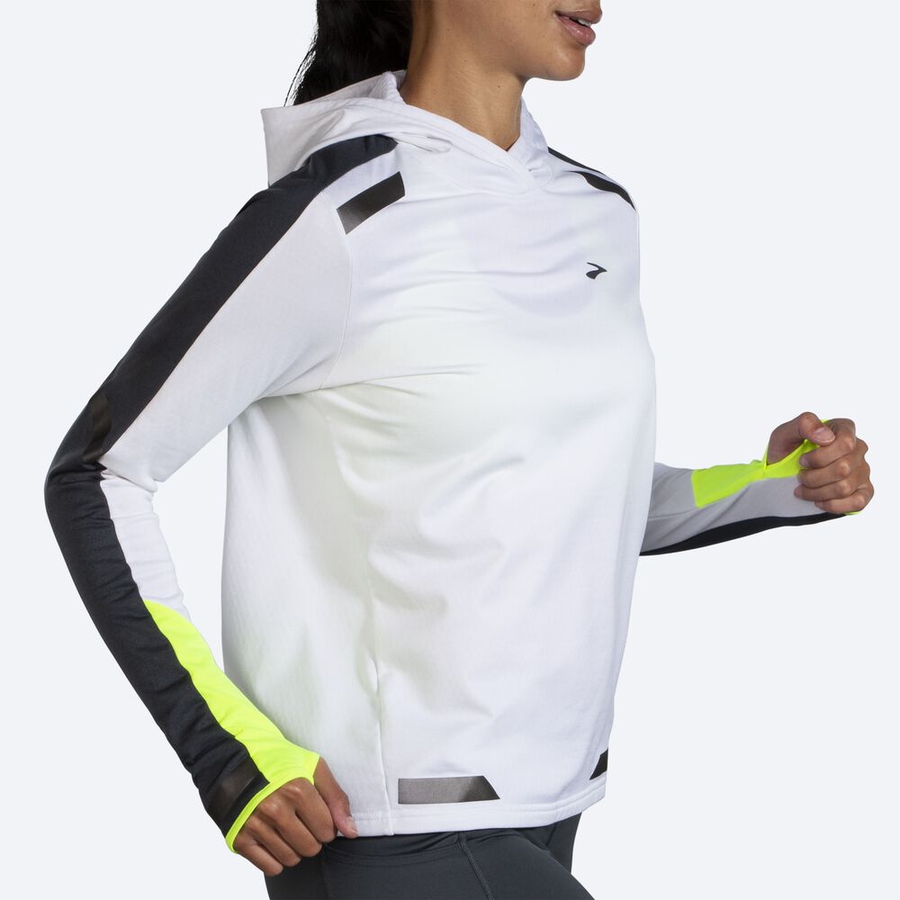 Brooks Run Visible Thermal Kadın Kapüşonlu Sweatshirt Beyaz | TR-260371