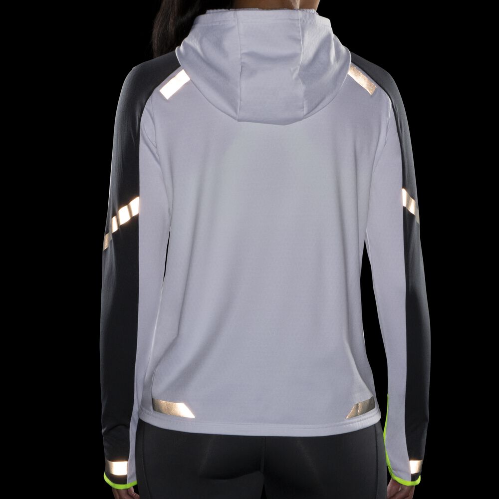 Brooks Run Visible Thermal Kadın Kapüşonlu Sweatshirt Beyaz | TR-260371