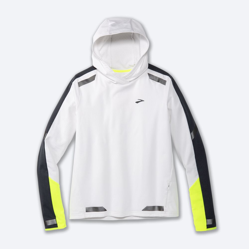 Brooks Run Visible Thermal Kadın Kapüşonlu Sweatshirt Beyaz | TR-260371