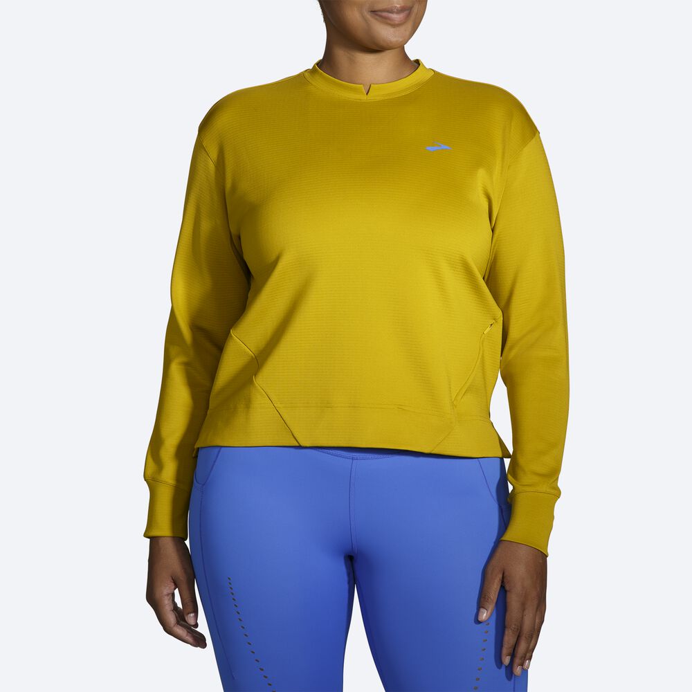 Brooks Run Within Kadın Sweatshirt Altın | TR-748069