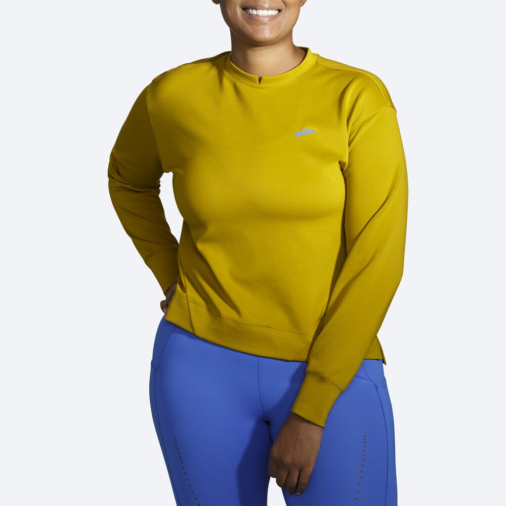 Brooks Run Within Kadın Sweatshirt Altın | TR-748069