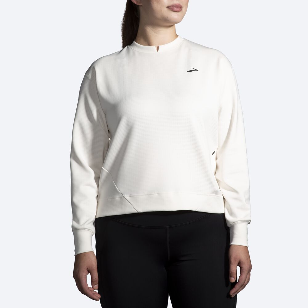 Brooks Run Within Kadın Sweatshirt Beyaz | TR-752364