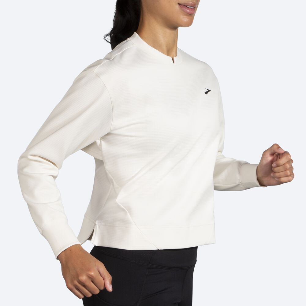 Brooks Run Within Kadın Sweatshirt Beyaz | TR-752364