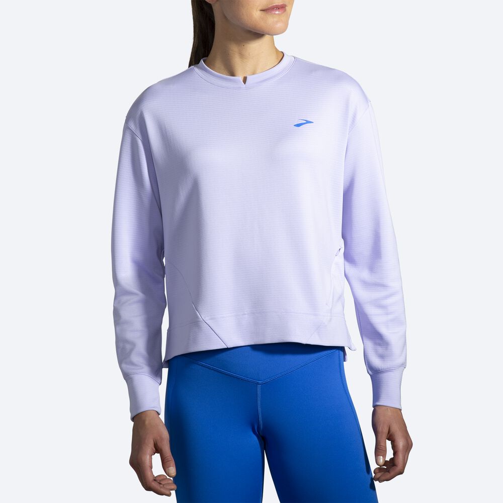 Brooks Run Within Kadın Sweatshirt Mor Gri | TR-759348