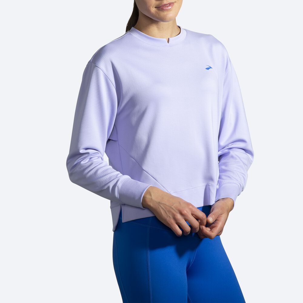 Brooks Run Within Kadın Sweatshirt Mor Gri | TR-759348