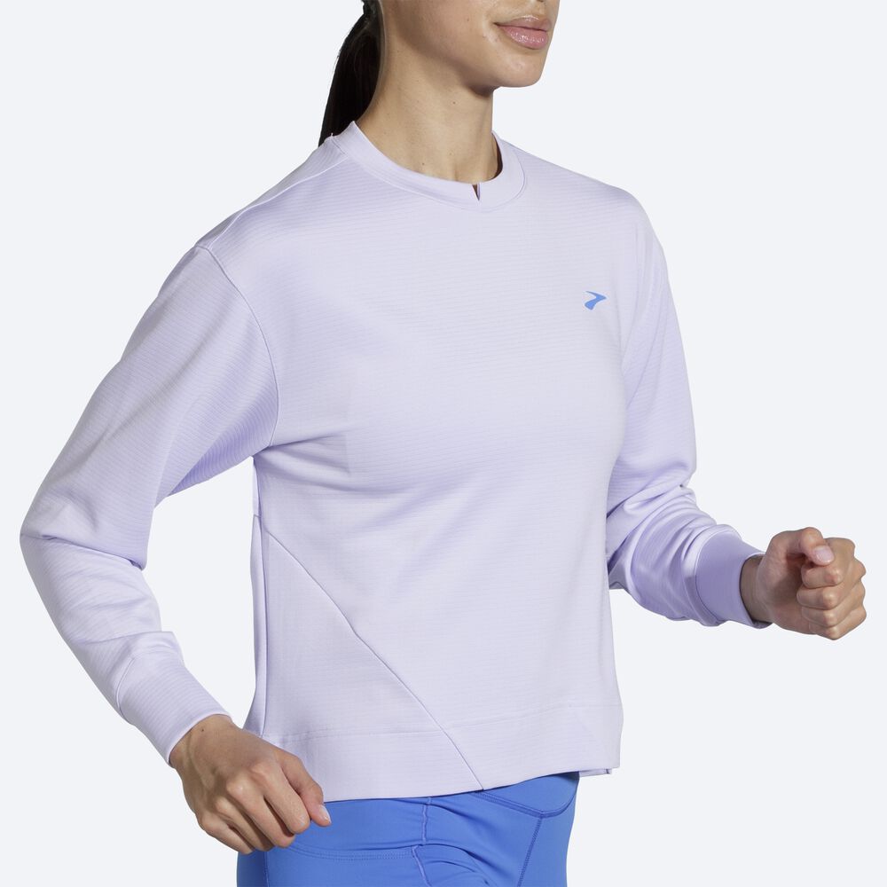 Brooks Run Within Kadın Sweatshirt Mor Gri | TR-759348