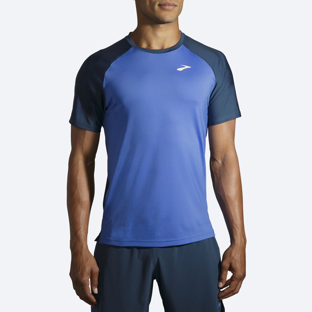 Brooks Run Within Short Sleeve Erkek Tişört Mavi/Indigo | TR-752103