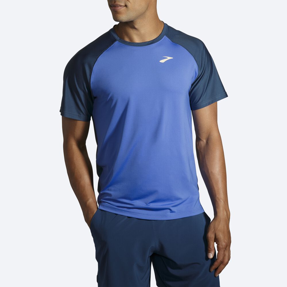 Brooks Run Within Short Sleeve Erkek Tişört Mavi/Indigo | TR-752103