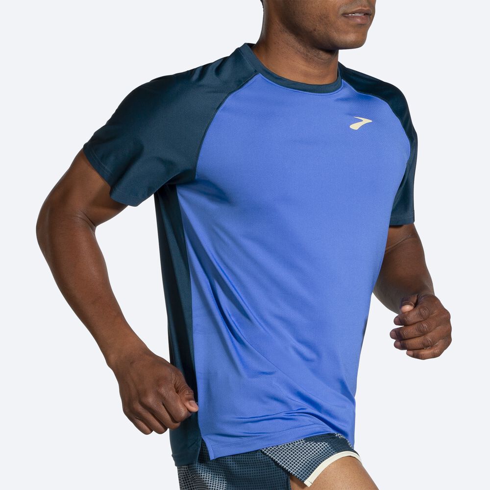 Brooks Run Within Short Sleeve Erkek Tişört Mavi/Indigo | TR-752103