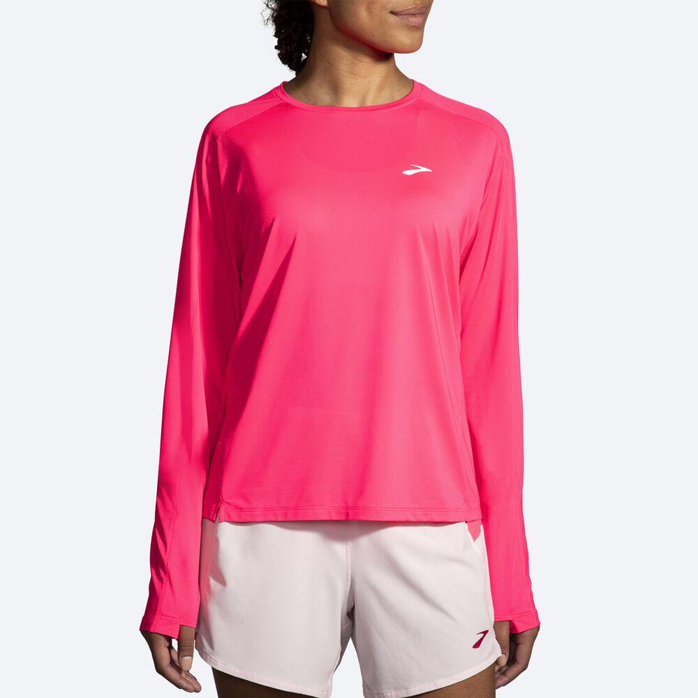 Brooks Sprint Free Long Sleeve 2.0 Kadın Tişört Pembe | TR-378416