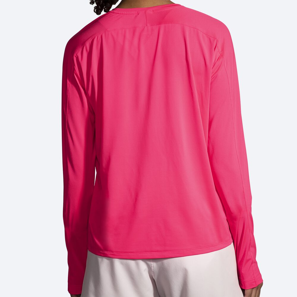 Brooks Sprint Free Long Sleeve 2.0 Kadın Tişört Pembe | TR-378416