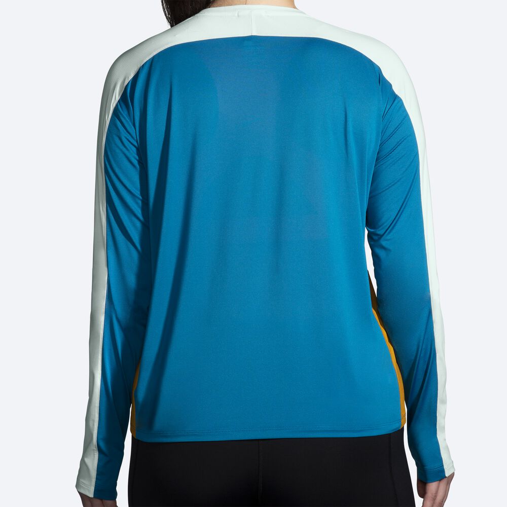 Brooks Sprint Free Long Sleeve 2.0 Kadın Tişört Mavi | TR-608734