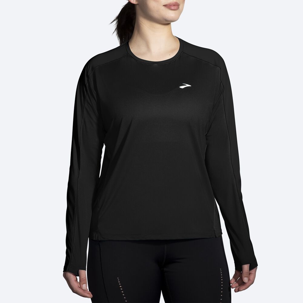 Brooks Sprint Free Long Sleeve 2.0 Kadın Tişört Siyah | TR-978240