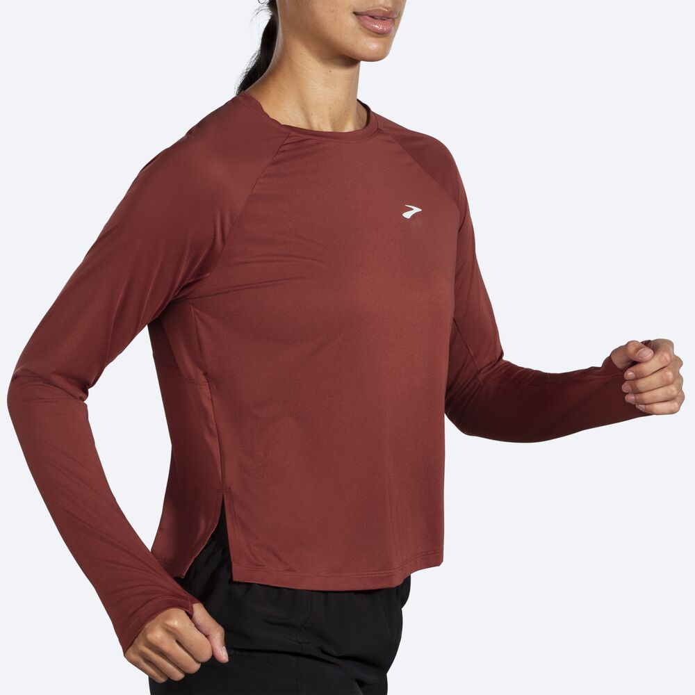 Brooks Sprint Free Long Sleeve Kadın Tişört Bakır | TR-374952