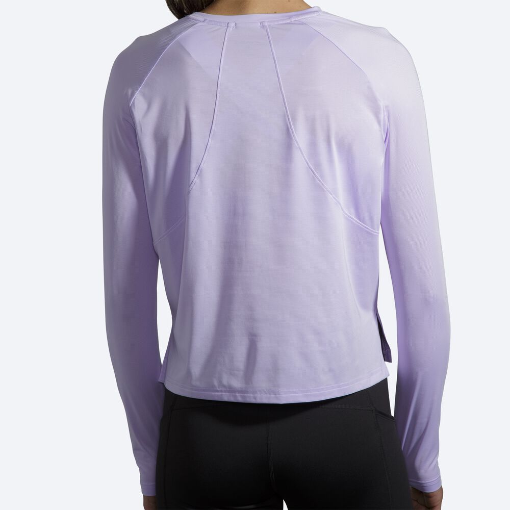 Brooks Sprint Free Long Sleeve Kadın Tişört Mor Gri | TR-378524