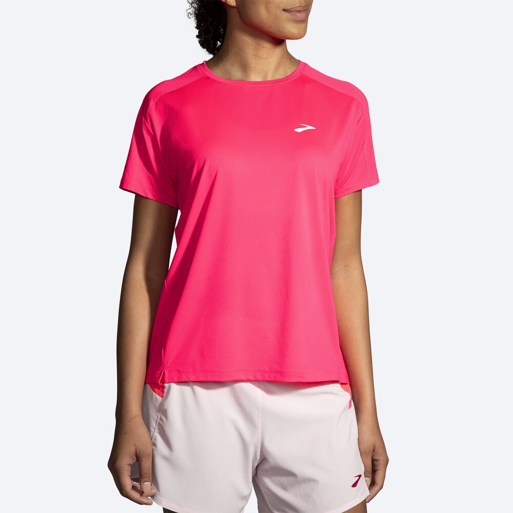 Brooks Sprint Free Short Sleeve 2.0 Kadın Tişört Pembe | TR-327051