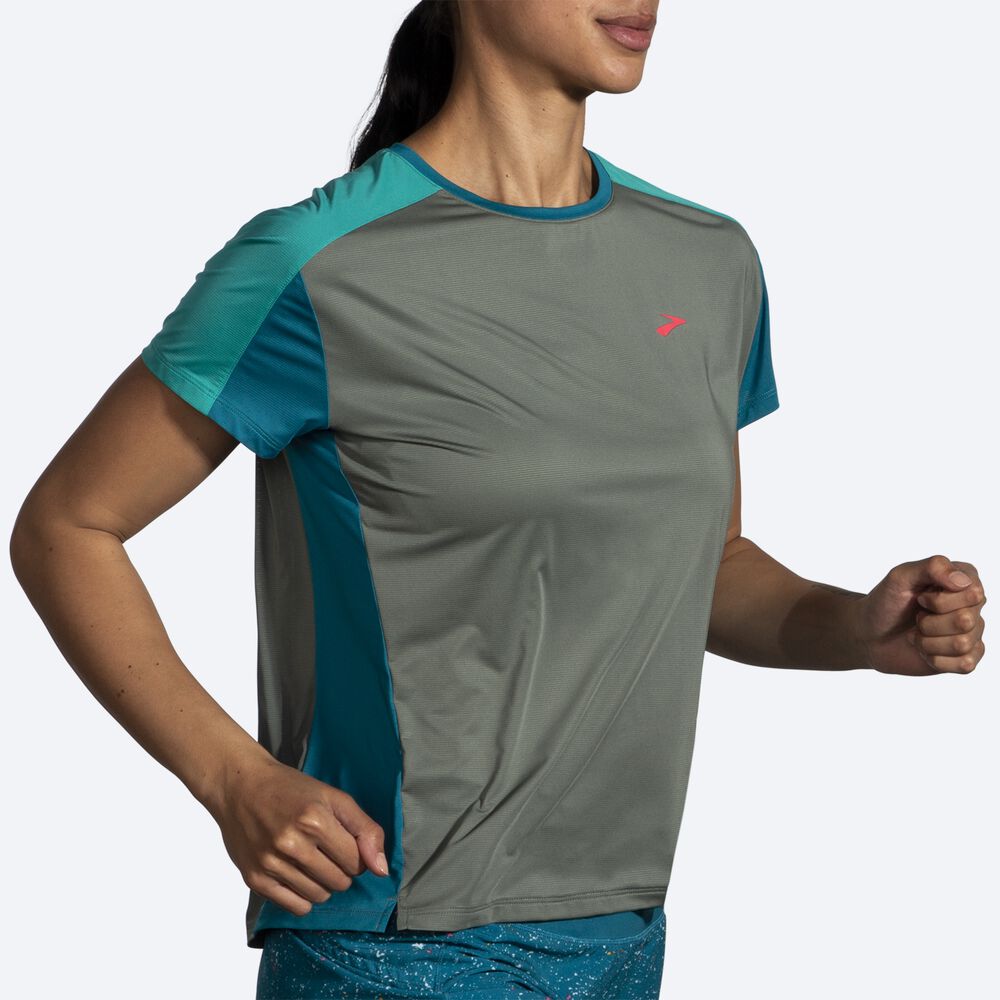 Brooks Sprint Free Short Sleeve 2.0 Kadın Tişört Yeşil | TR-859623