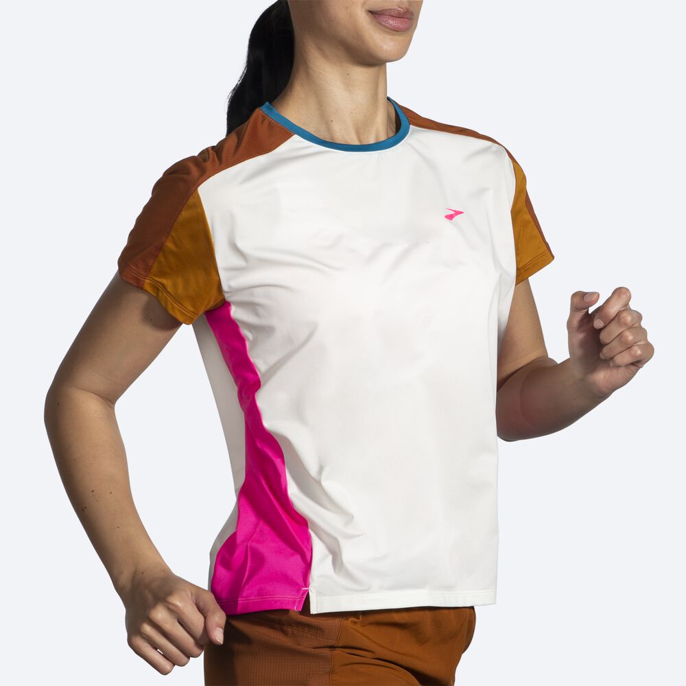 Brooks Sprint Free Short Sleeve 2.0 Kadın Tişört Açık/Küpe Çiçeği | TR-947325