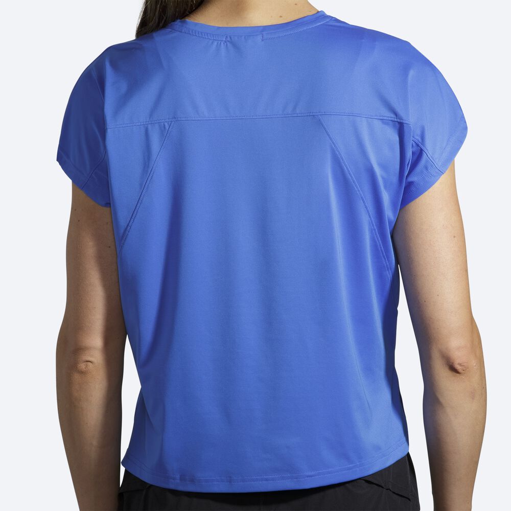 Brooks Sprint Free Short Sleeve Kadın Tişört Mavi | TR-185294