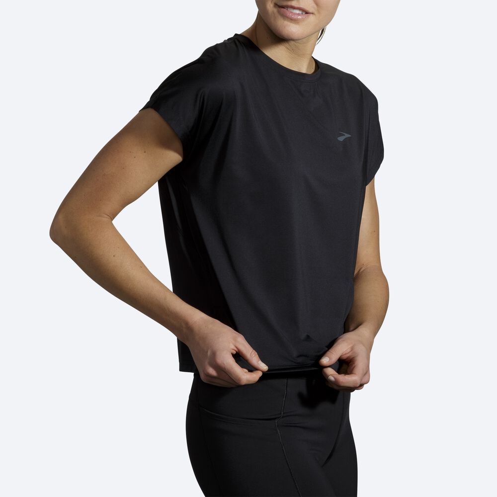 Brooks Sprint Free Short Sleeve Kadın Tişört Siyah | TR-501286